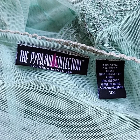 The Pyramid Collection Mint Green Sheer Dress - Picture 5 of 7